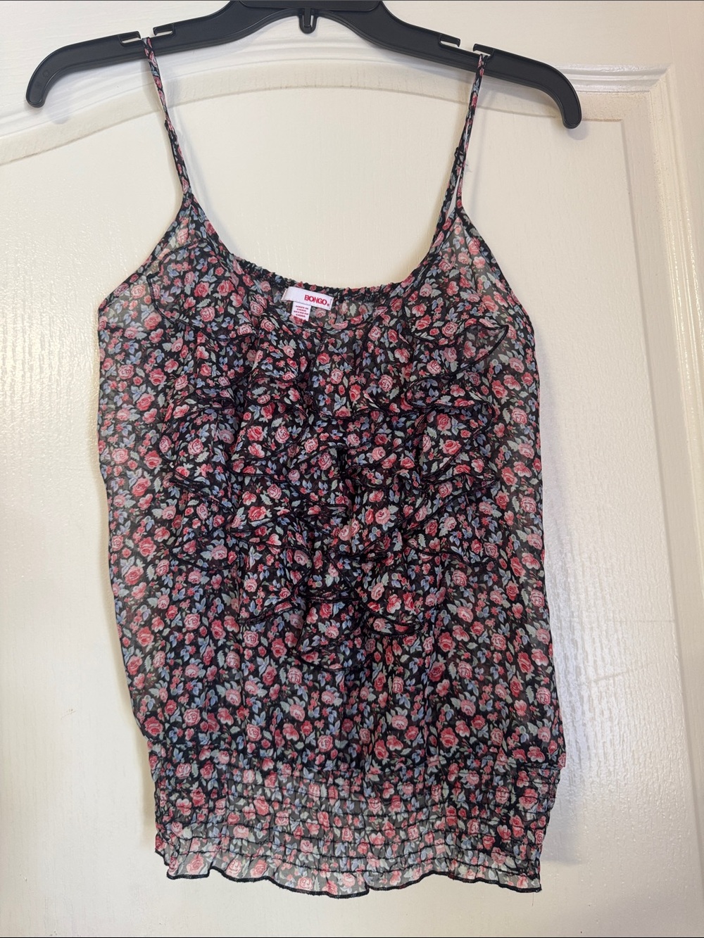 BONGO Floral Ruffle Cami in Pink and Black💕